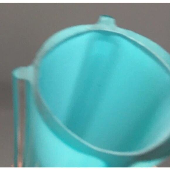 Vintage Soliflore Hand Blown Glass Vase-Light Turquoise 4-Sided Thin Square- MCM - Picture 8 of 12